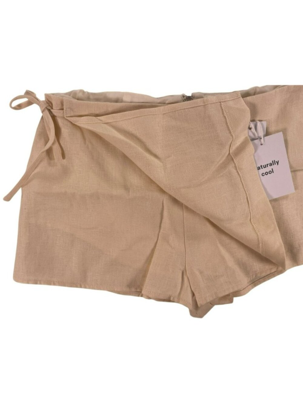 Reformation Laurel Linen Skort Skirt Sugar Beige Linen Women's Sz 0 MSRP$148 NEW - Picture 3 of 9